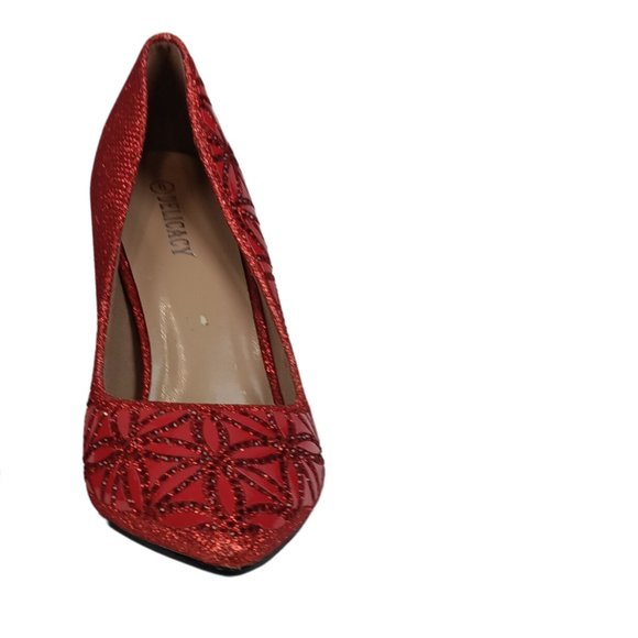 Delicacy red rhinestone heels size 8 - Picture 6 of 6